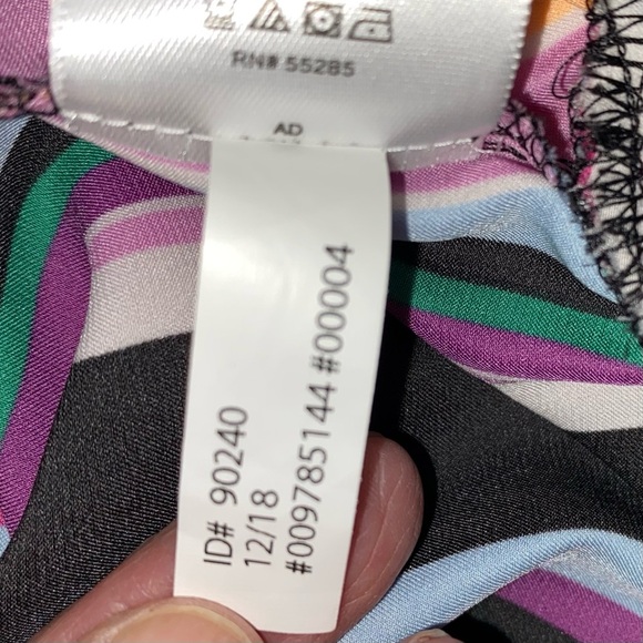 EXPRESS Colorful Cropped Striped V-Neck Faux Wrap Tie Front Blouse Sz XS - Picture 12 of 15